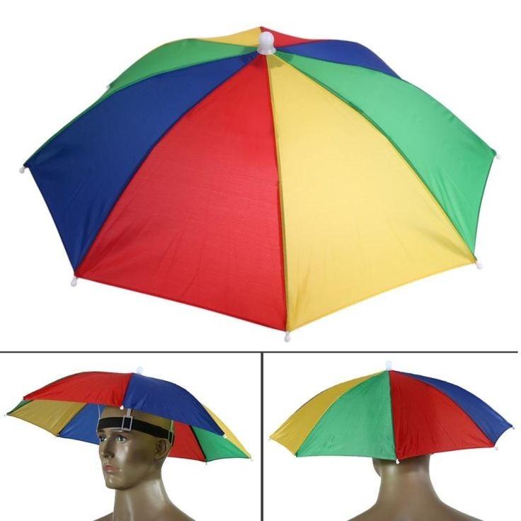 Topi Payung Headband Umbrella Hat Topi Mancing Golf Unik Outdoor Portable Mini Payung Kepala