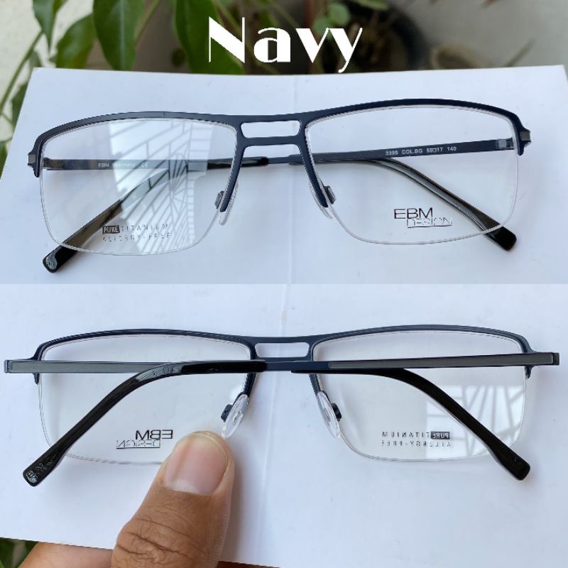 HF43 half Frame kacamata minus Pria original Titanium murni 100% ukuran Medium