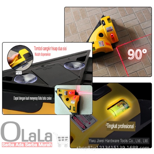 Square Laser Line LV-01 Laser Level Alat Ukur Siku Kelurusan Lantai Permukaan Sudut 90 derajat JS-4821