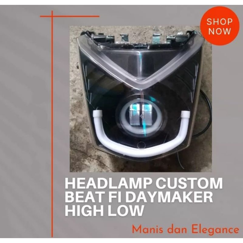 Hedlamp Reflektor Lampu Utama Costum Daymaker Beat Karbu Kualitas Terbaik