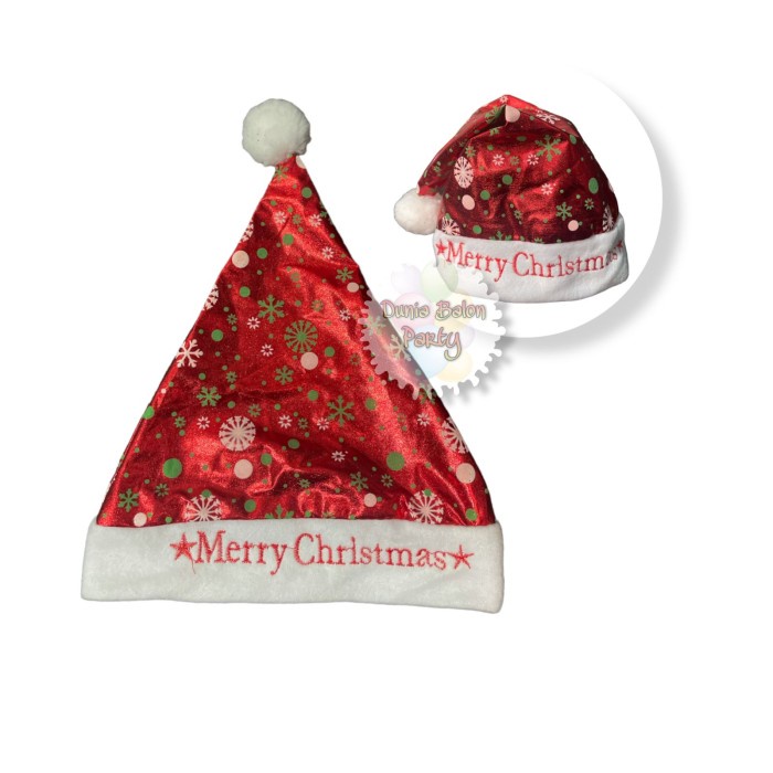 Topi Natal 6131-17 / Topi Merry Christmas Anak Tulisan Motif