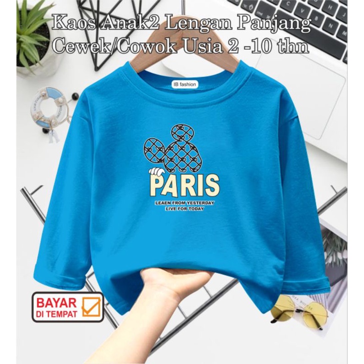 ((IB))KAOS ANAK2 UNISEX PANJANG/PARIS DIGITAL SABLON