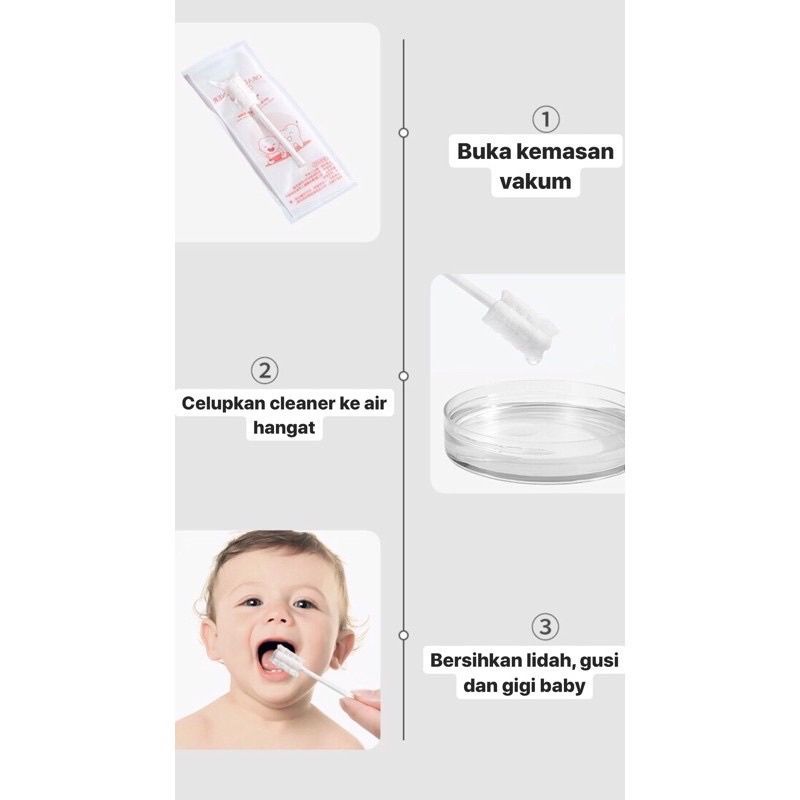 Baby Oral cleaner pembersih lidah mulut gusi bayi / tongkat kasa pembersih lidah bayi / kasa pembersih mulut bayi