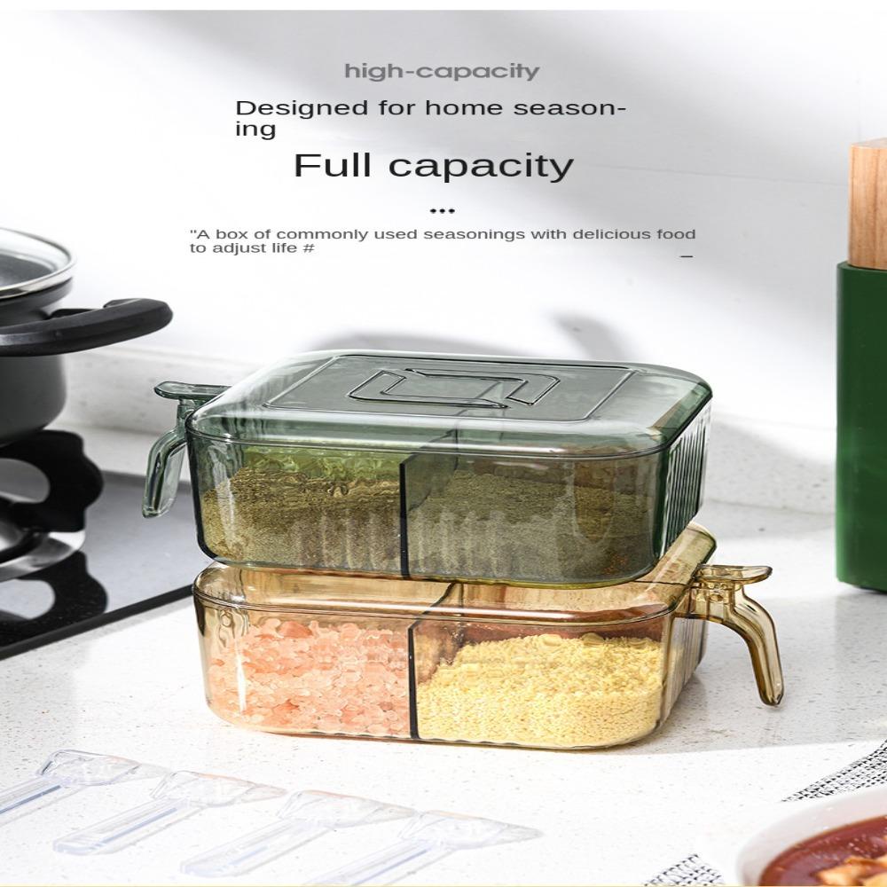 R-FLOWER Toples Penyimpanan Bumbu Dapur Mewah Gadget BBQ Masak Herbal Organizer Dengan Tutup Terintegrasi Perlengkapan Dapur Storage Tank Seasoning Box
