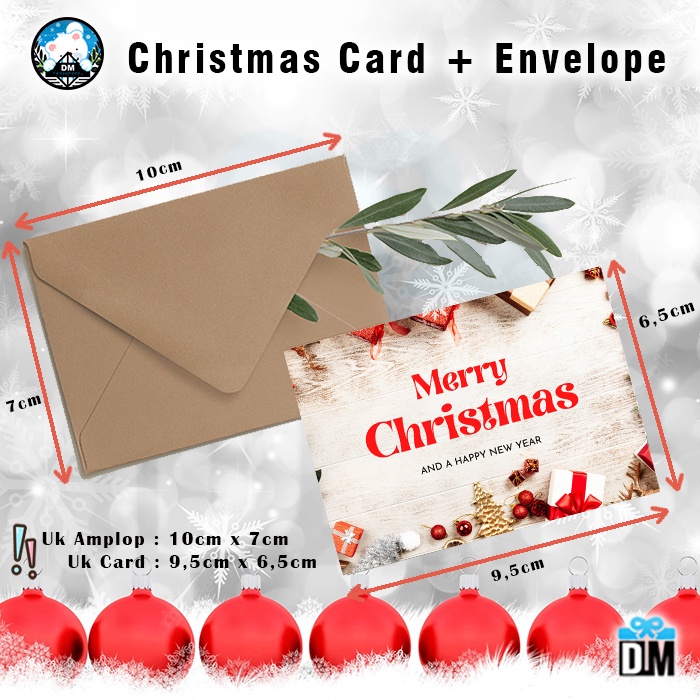 Kartu Ucapan Natal Christmas Card Greeting Card Amplop Kraft Joyfull #M