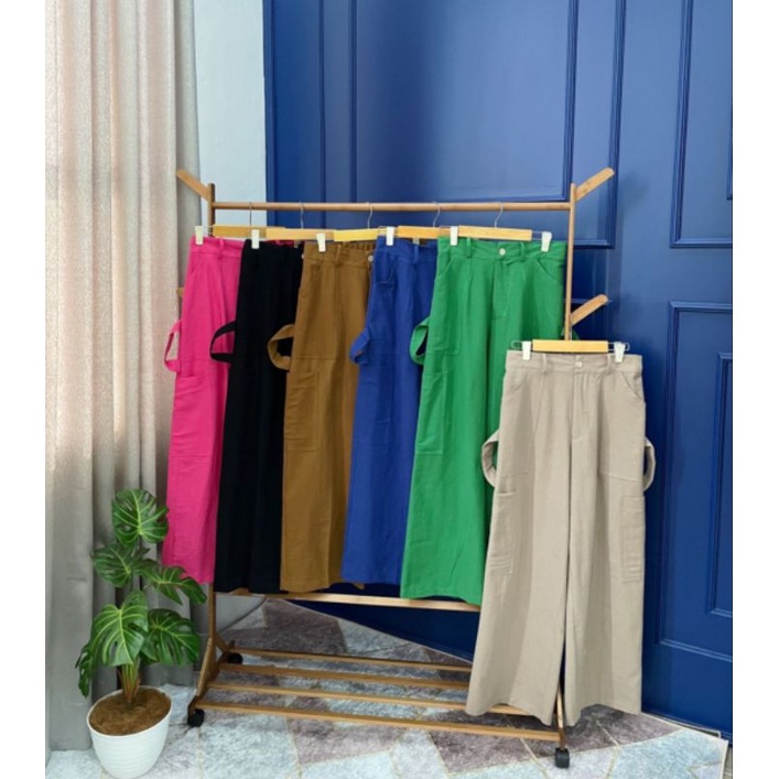 ⚡️CLEARANCE SALE ♡ PREMIUM ♡ ORIGINAL ! CHERLIE CARGO LONG PLAIN CULLOTE PANTS / CELANA KULOT PANJANG