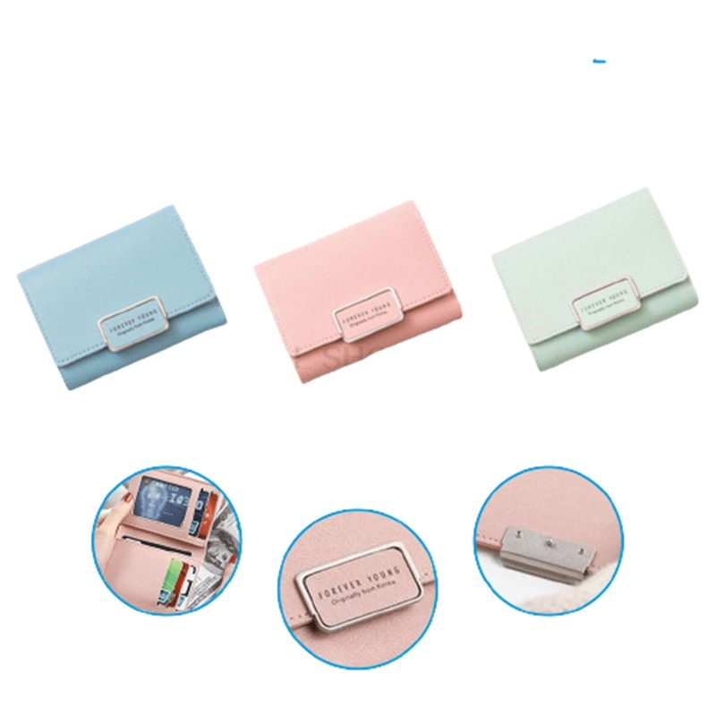 (COD) Dompet Lipat Wanita Dompet Kulit Wanita Fashion MALLSHOPPING