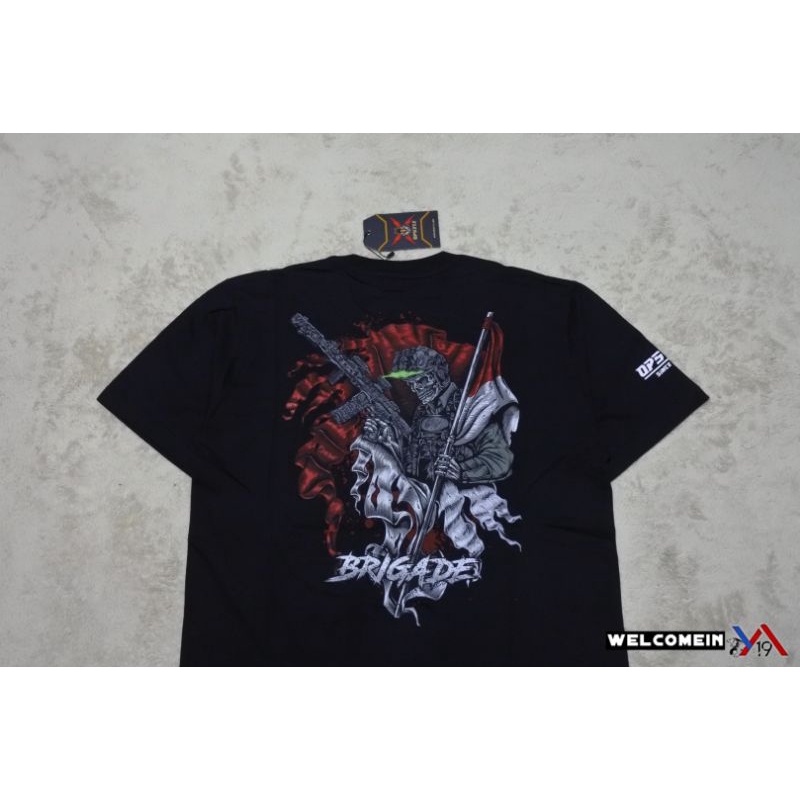 Kaos Premium Tactical Brigade Hitam / T-Shirt Cotton Combed Opsyle