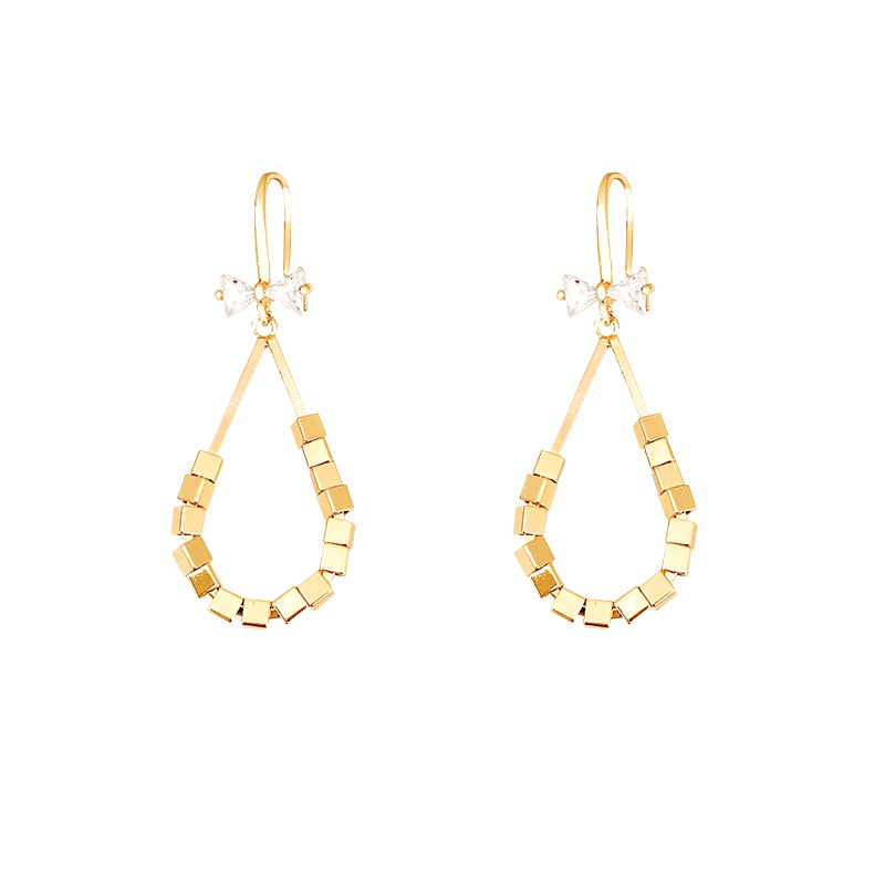 Anting Gantung Sterling silver 925 Model Pita Dengan Batu Zircon Mewah Untuk Wanita