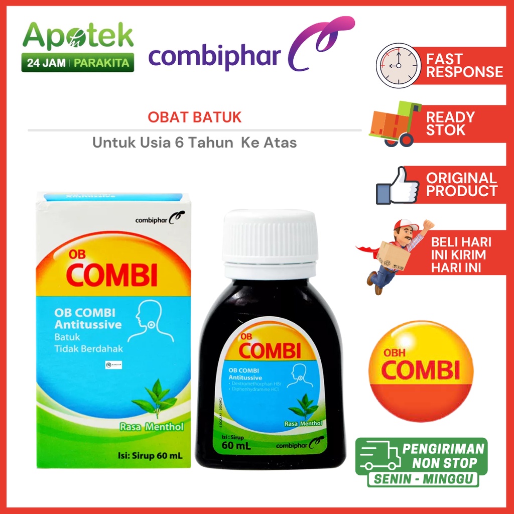 OBH Combi Batuk Kering Antitusive / Obat Batuk Tidak Berdahak