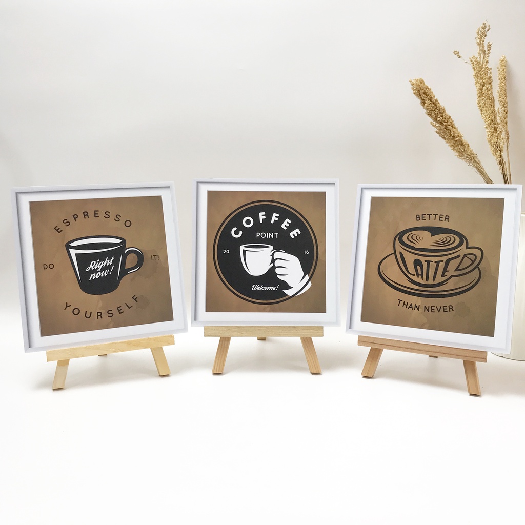 TENNESY HIASAN DINDING COFFEE QUOTE 20x20CM MOTIVASI KOPI WALL DECOR PAJANGAN KAYU DEKORASI DINDING KAMAR TIDUR RUMAH