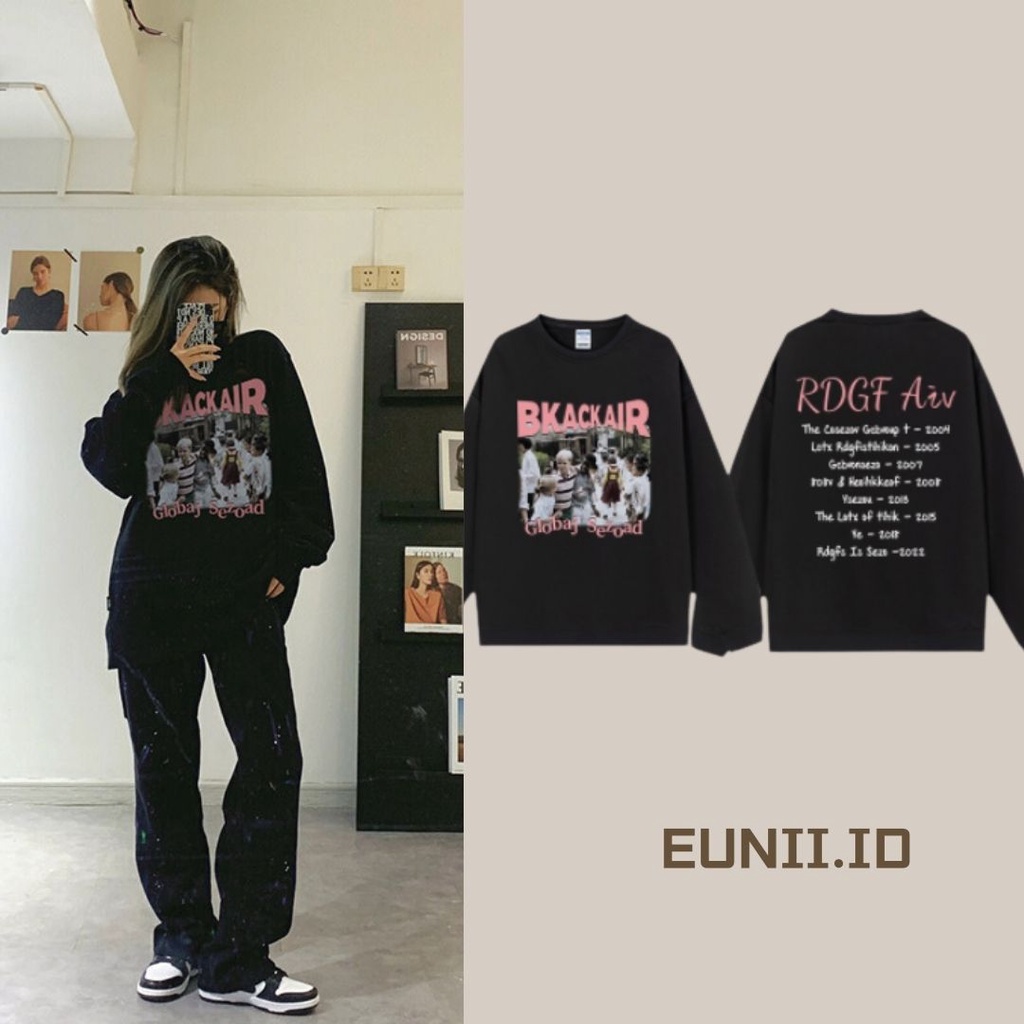 EUNII Sweater Lengan Panjang Restore Ancient Ways In English Korean Style/Hoodie Oversize/Baju Wanita/Switer Wanita