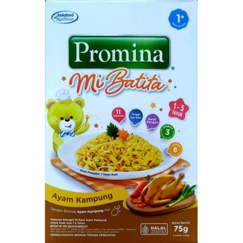 Promina mi batita Mie goreng rasa ayam kampung 75 gram 1-3 thn