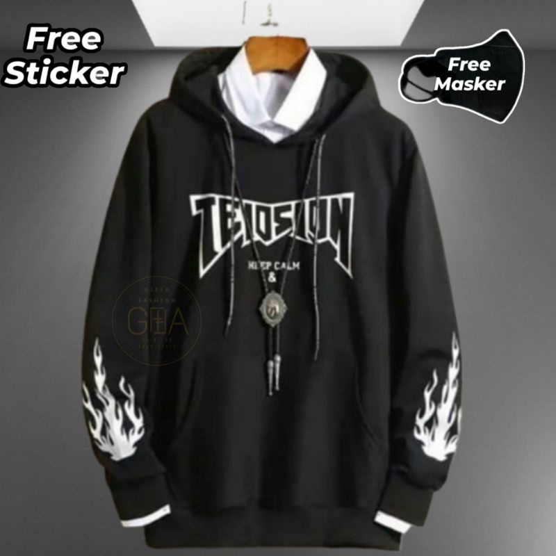 sweater hoodie pria Telesion (FREE MASKER&STICKER) sweater pria jaket pria terbaru sweater cowok ker