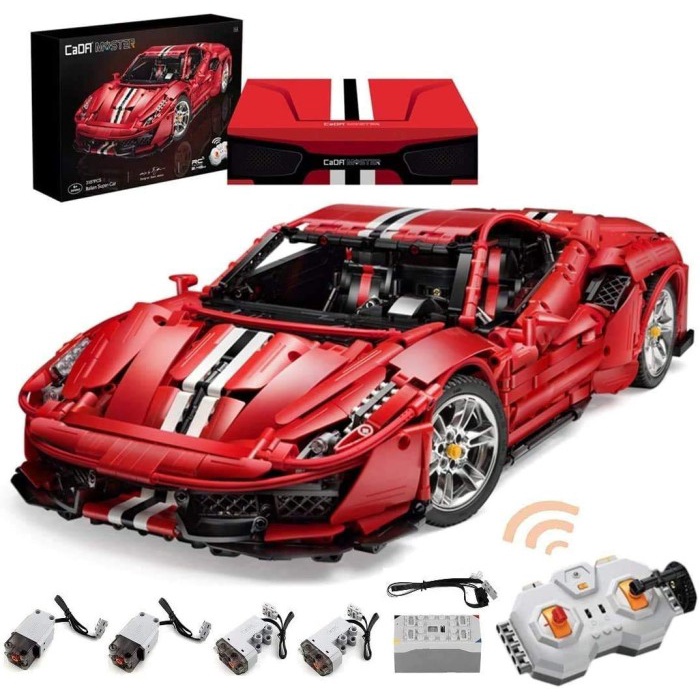 Double E CaDA Bricks Master Series Ferrari 488 Italian Supercar Set Perfect Gift For Children