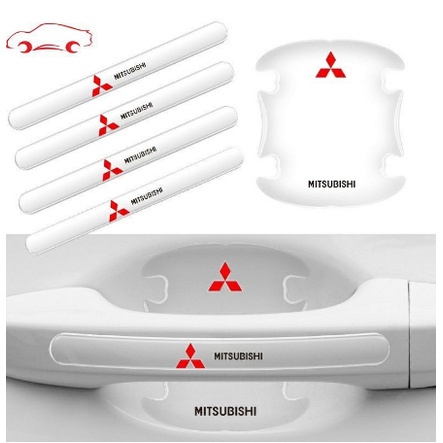 8PCS/set stiker Sticker logo pelindung anti lecet gores gagang handle pintu mobil Untuk Mitsubishi Suzuki Toyota Honda Suzuki
