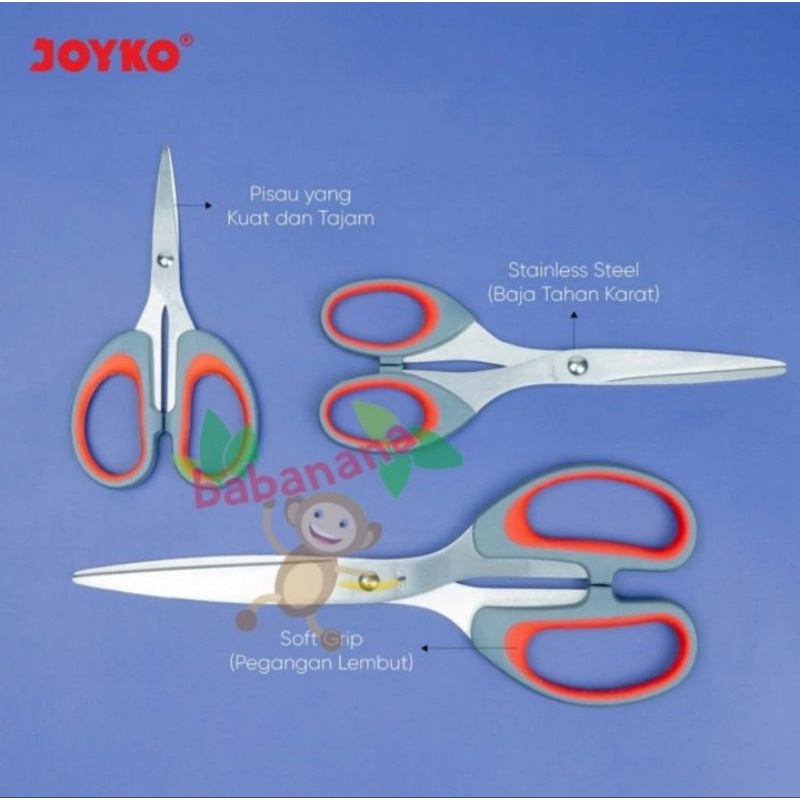 Gunting Joyko SC-848SG Scissors pemotong kertas multifungsi