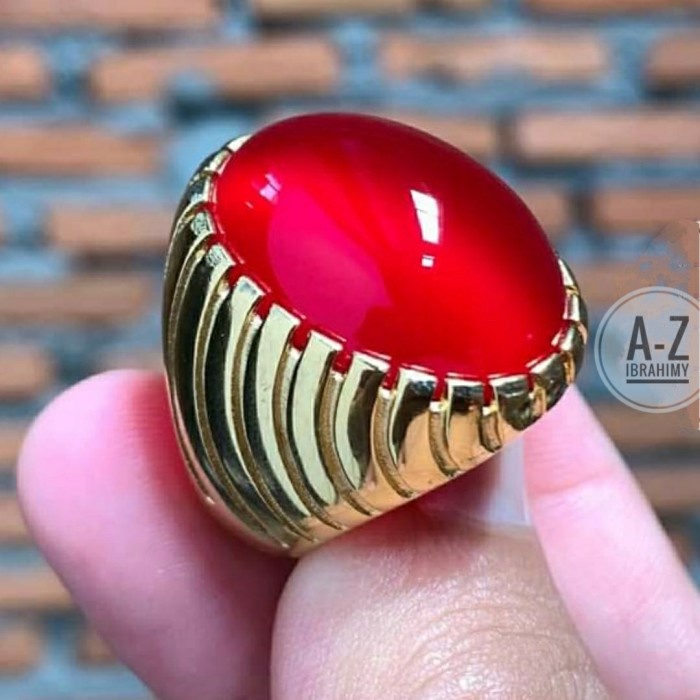 CINCIN BATU AKIK RED CEMPAKA ACEH / AKIK DARAH