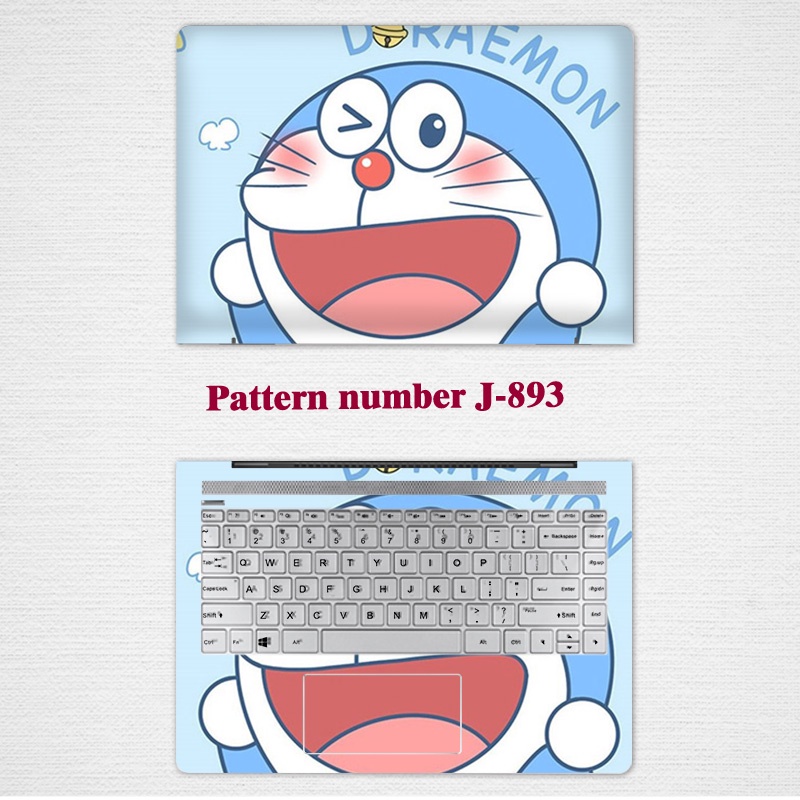 2pcs Stiker Pelindung Laptop Universal Desain Doraemon Bahan VINYL Ukuran 12 13 14 15.6 Inch LGBT