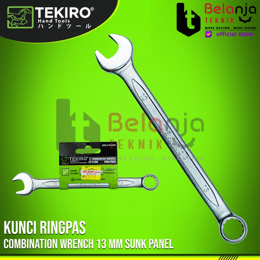 Tekiro Kunci Ring Pas Sunk Panel 13 mm Combination Wrench Baja CRV