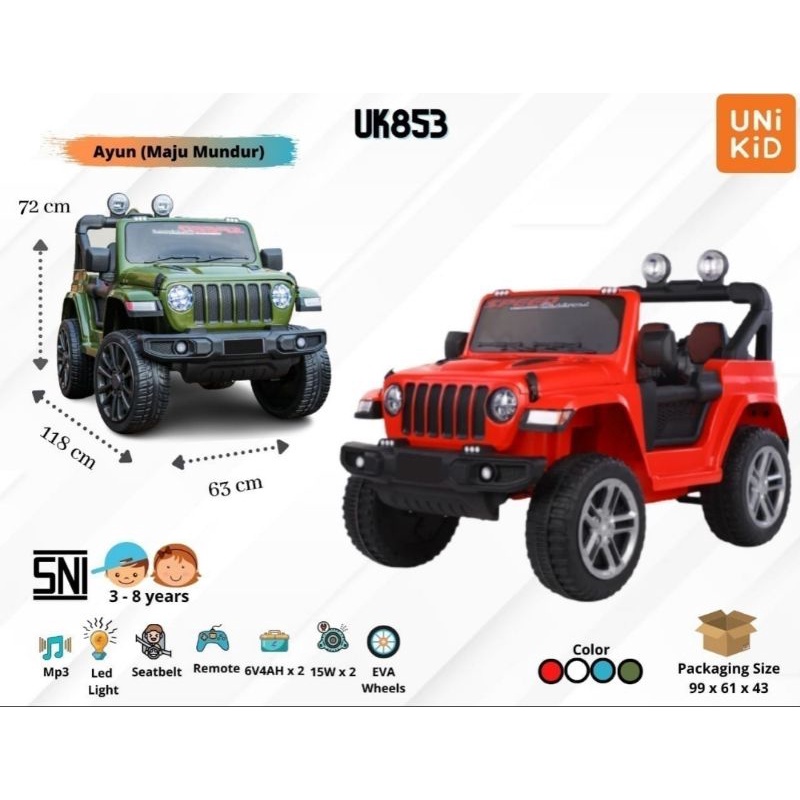 Mobil aki Unikid Jeep UK-853