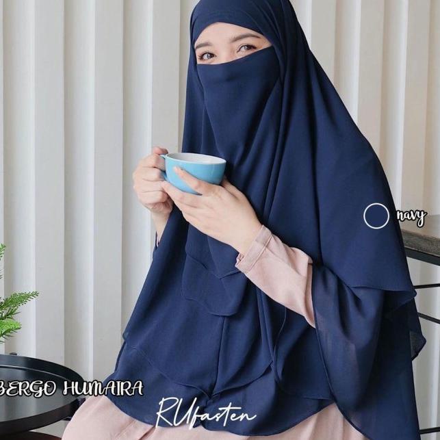 Hijab Jilbab Kerudung Instan French Khimar Cadar Terbaru Bergo Humaira - Putih