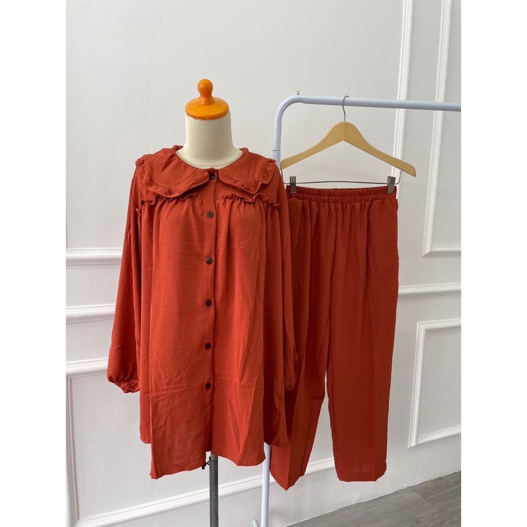 RUBY SET | STELAN CRINKLE AIRFLOW IMPORT SETCEL TUNIK IMPORT SETELAN POLOS MUSLIM GROSIR BIANCCA