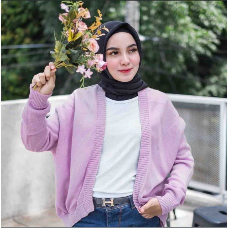 CARDIGAN RAJUT WANITA TANGAN BALON