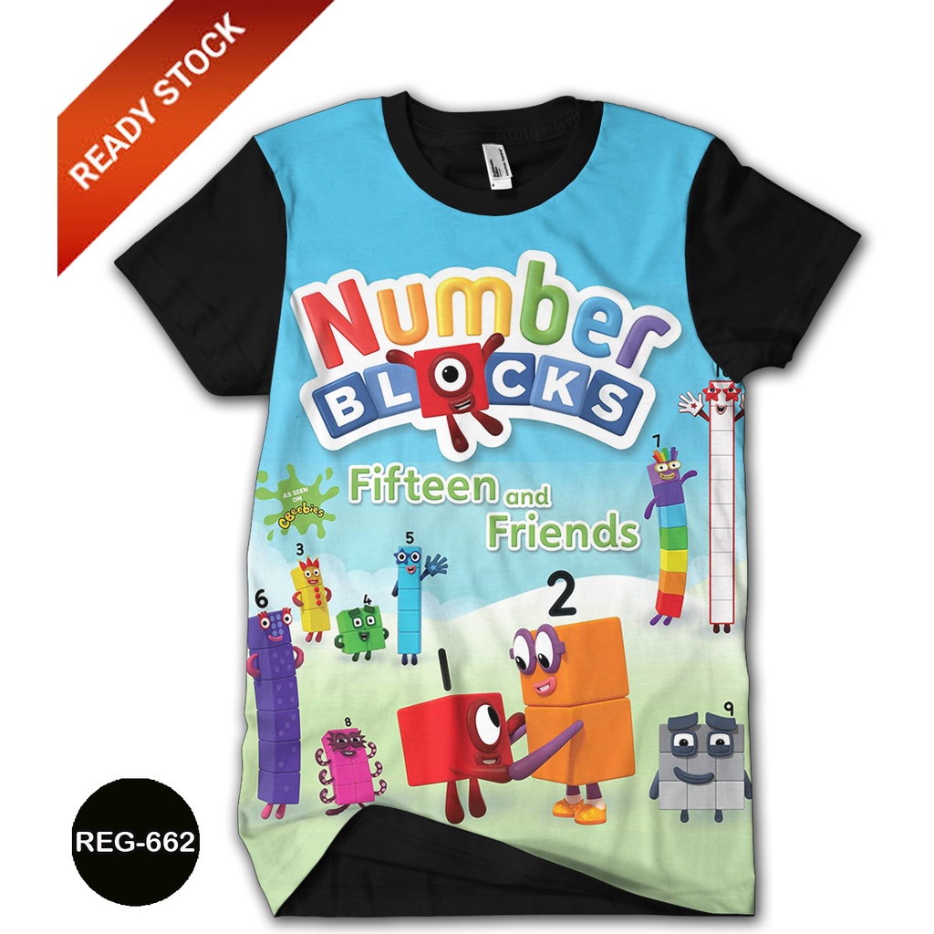 Baju Numberblocks Baju Anak dan Dewasa Numberblocks Series Trend #REG-662