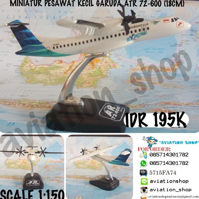 Miniatur Diecast Pesawat Garuda Indonesia Atr 72-600 Skala 1:150 (18Cm