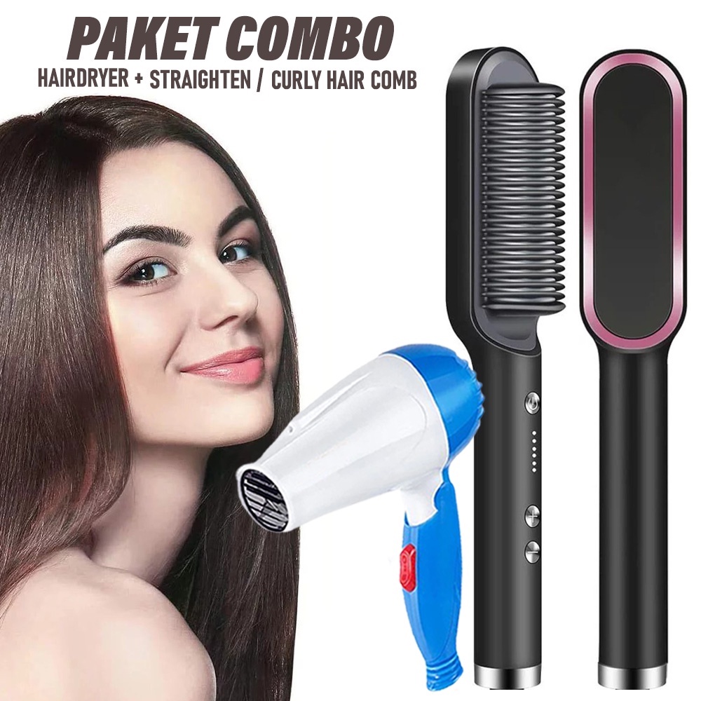 Catokan Sisir Pelurus Rambut 2 in 1 Straight Comb Hair Stylish