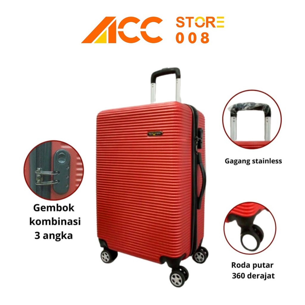 Koper Fiber Travel 24 Inch 4 Roda berputar 360 dejarat ACC