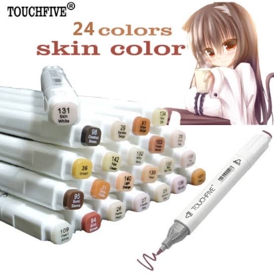 

[COD] Touchfive Skin Color 12 / 24 Pcs Twin Marker Skin Color Designer - 24 Pcs Skin