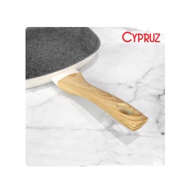 Cypruz FP-0716 Grill Pan 24 cm White Granite Panggangan Induksi