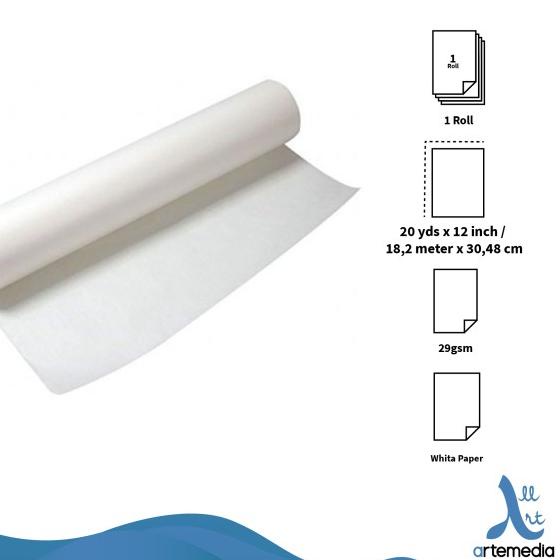 Bienfang White 20YDS x 12inch Sketching & Tracing Paper Roll Kertas