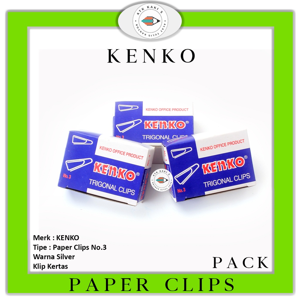 

KENKO - Paper Clip No 3 Klip Kertas - Pack