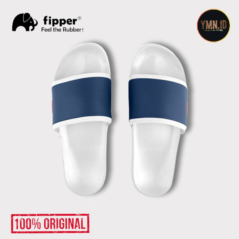Fipper Slip On  White Navy