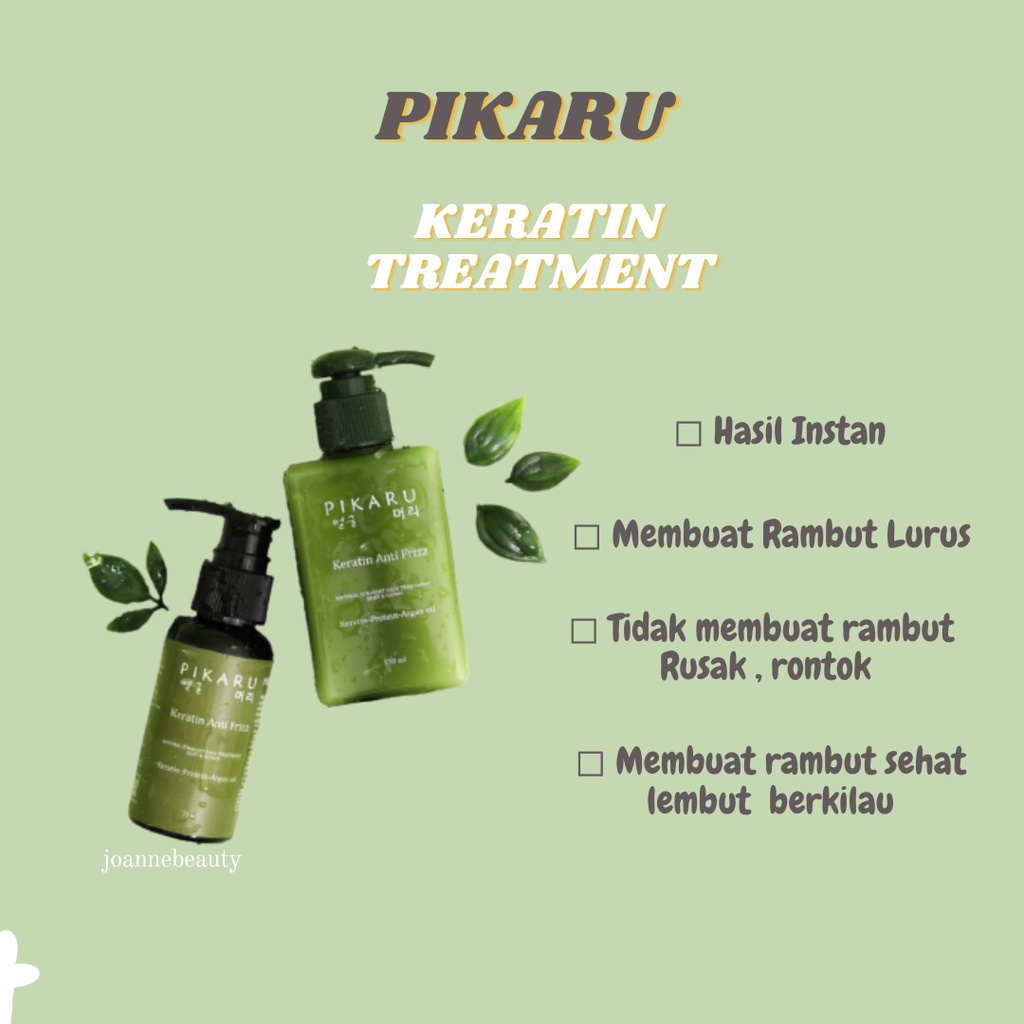 Jual Pikaru Keratin Treatment Rambut Lurus Anti Frizz 75ml 150ml 100 Original Hair Creambath 