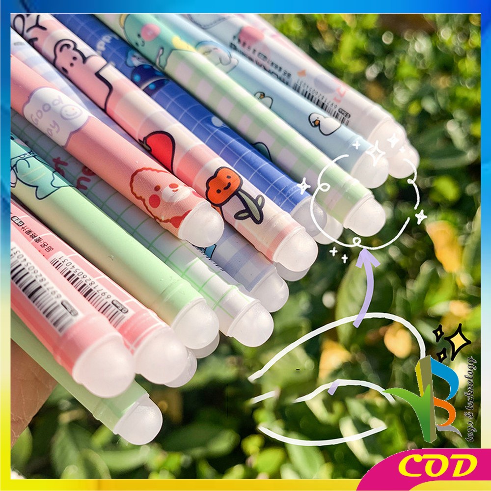 RB-A42 Pulpen Gel Hapus Karakter Animal isi 6 pcs / Pulpen Erasable / Bolpoin Tinta Bisa Di Hapus Alat Tulis Sekolah