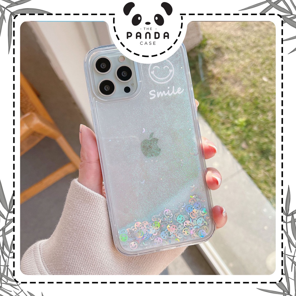 [TPC] Soft Case Iphone Transparant Glitter Sand Smile Cute Korean Silicone Soft Case SAND SMILE FULL COVER IPHONE6 6S 7 8 PLUS X XS MAX XR 11 12 13 PRO PROMAX IP059