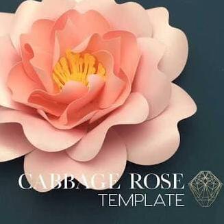 Template Pola Paper Flower C