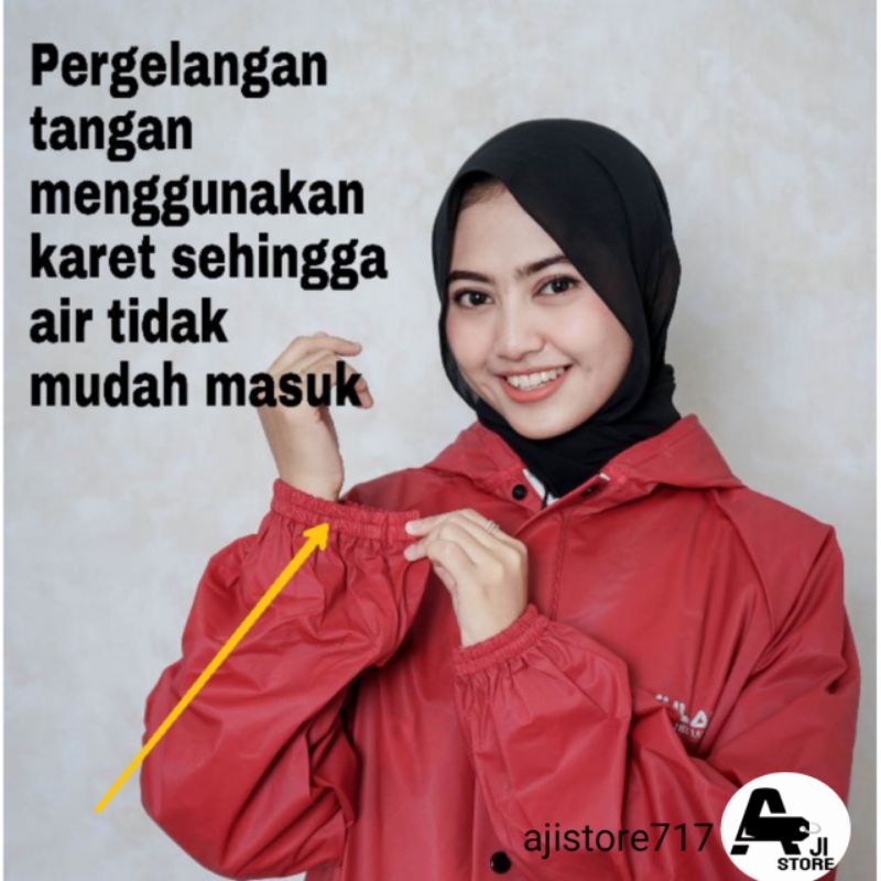 Jas Hujan AKULA Mantel Pria Wanita Setelan Baju dan Celana Dewasa Tebal Lentur Tahan Lama, Best Quality Raincoat Akula