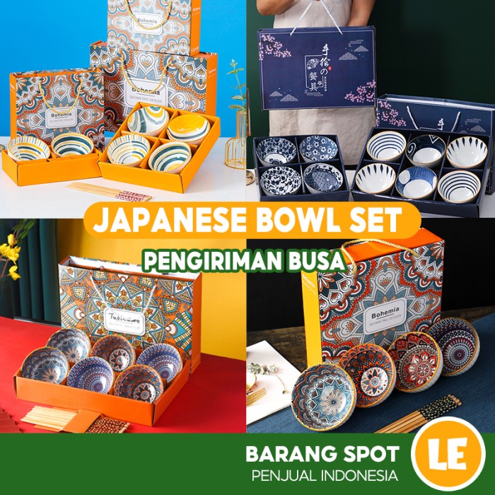 Mangkok Keramik Set Souvenir Mangkok Set 6 Mangkok Keramik Jepang