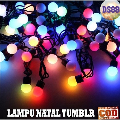 Lampu Tumblr Bola hias dekorasi natal 42 LED Bulat Tumbelr Lamp Model Anggur - Lampu Natal Bola Anggur -  YS Shop