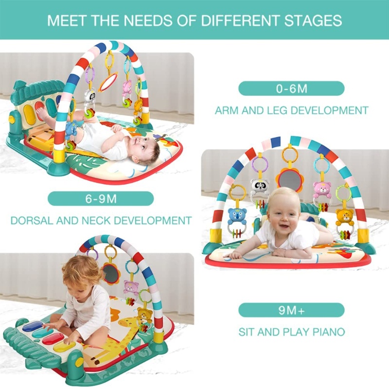 Mary Baby Gym Playmat Mainan Musik Tendangan Piano Mainan Untuk Tummy Time Rattle Arch Bridge Breathable Mats Untuk Balita Natal