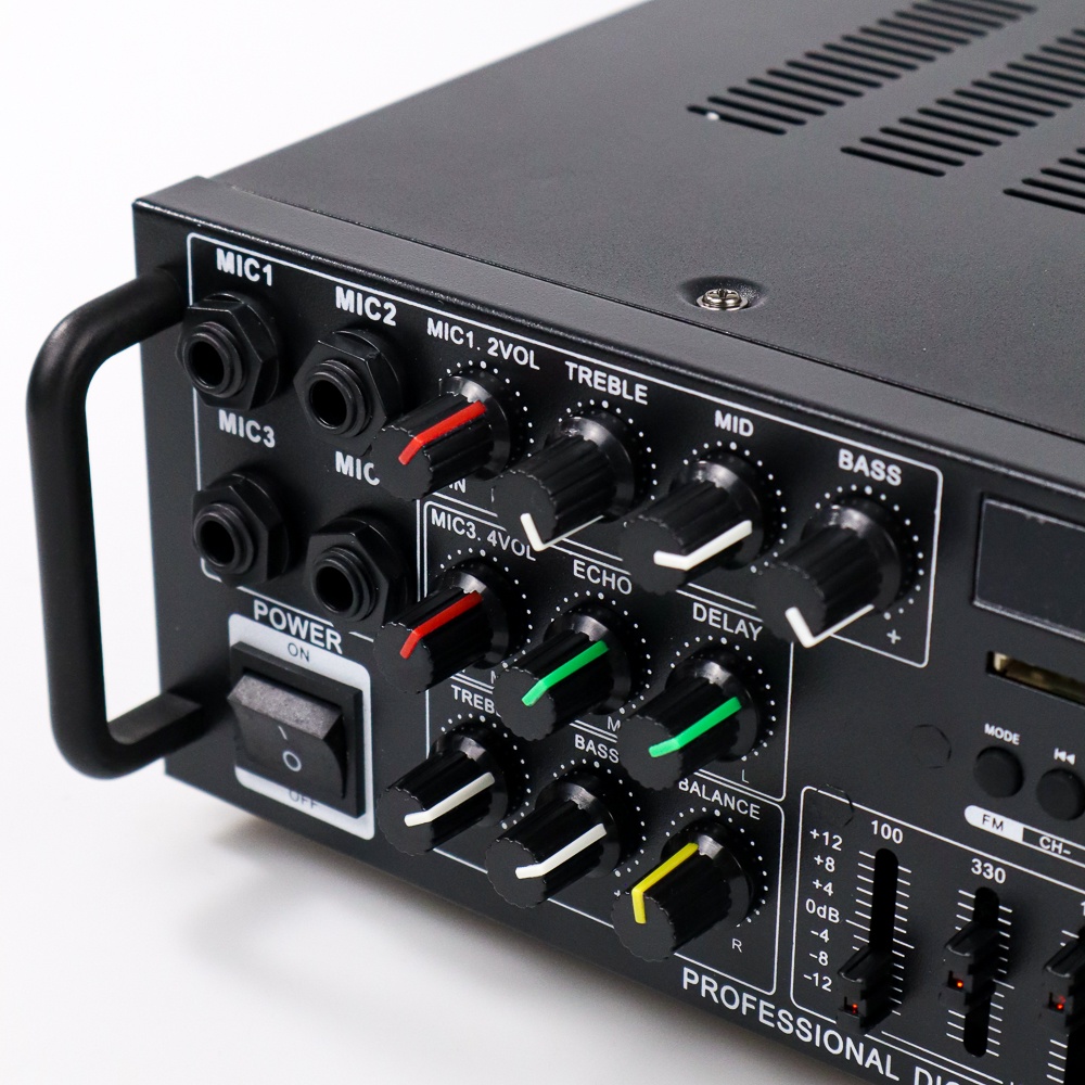 Sunbuck Bluetooth EQ Audio Amplifier Karaoke Home Theater FM Radio 2000W - AV-MP326BT - Black - 7RSK2MBK