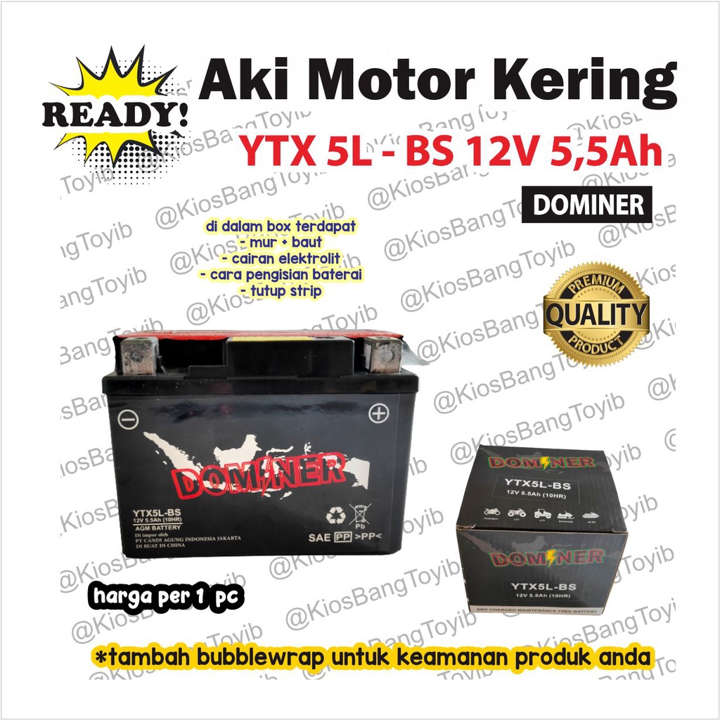 Aki Accu Motor GTZ5/YTZ5/HTZ5 Karisma Supra Beat Vario Scoopy(DOMINER)