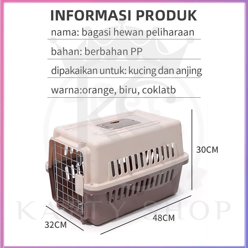 Kucing kandang portabel di luar / transportasi hewan peliharaan / kandang peliharaan peliharaan aviasi besar / kotak pengiriman kucing / persediaan peliharaan peliharaan portabel di luar