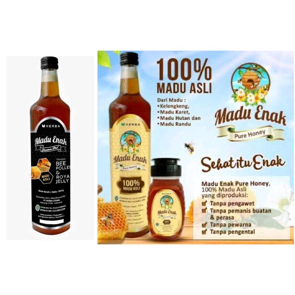 [SALE] MADU ENAK Pure Honey 150g / 910g / Premium Plus Bee Pollen &amp; Royal Jelly 910g - exp 2025