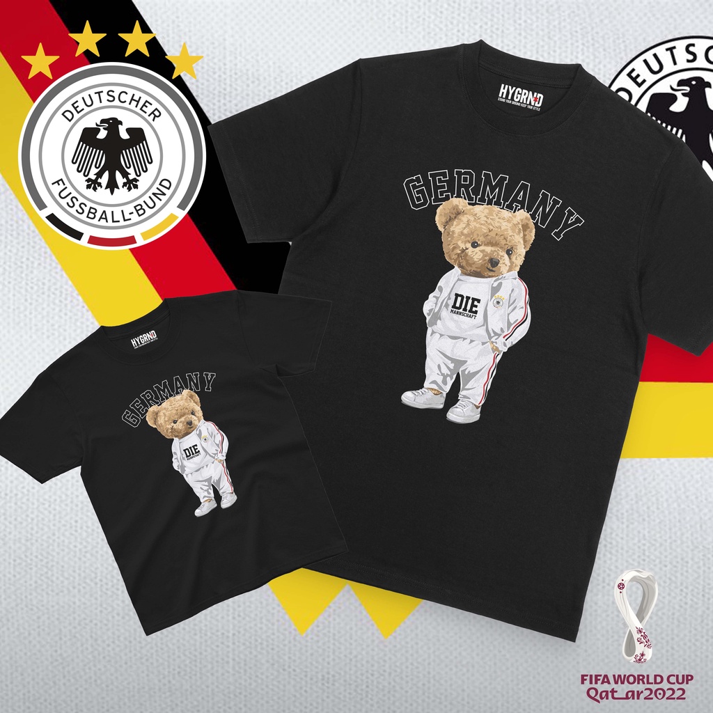 Original Kaos Piala Dunia "Bear Germany" - FIFA World Cup Qatar 2022/Jerman/Der Panzer/ Kaos Bola Je
